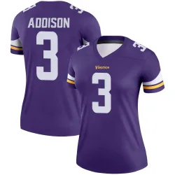 Women's Jordan Addison Minnesota Vikings No.3 Legend Jersey - Purple