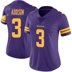 Women's Jordan Addison Minnesota Vikings No.3 Limited Color Rush Jersey - Purple
