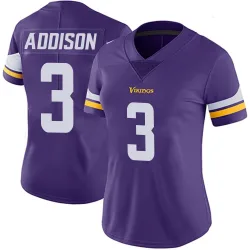 Women's Jordan Addison Minnesota Vikings No.3 Limited Team Color Vapor Untouchable Jersey - Purple
