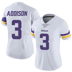 Women's Jordan Addison Minnesota Vikings No.3 Limited Vapor Untouchable Jersey - White