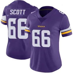 Women's Jordon Scott Minnesota Vikings No.66 Limited Team Color Vapor Untouchable Jersey - Purple