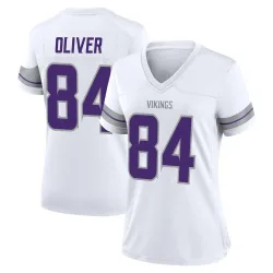 Women's Josh Oliver Minnesota Vikings No.84 Game Alternate Jersey - White