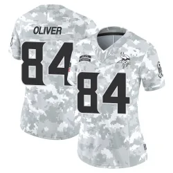 Women's Josh Oliver Minnesota Vikings No.84 Limited 2024 Salute to Service Jersey - Arctic Camo