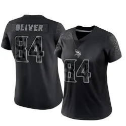 Women's Josh Oliver Minnesota Vikings No.84 Limited Reflective Jersey - Black