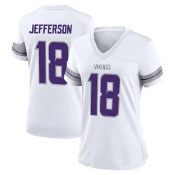 Women's Justin Jefferson Minnesota Vikings No.18 Game Alternate Jersey - White