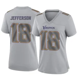 Women's Justin Jefferson Minnesota Vikings No.18 Game Atmosphere Fashion Jersey - Gray