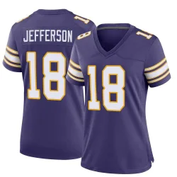 Women's Justin Jefferson Minnesota Vikings No.18 Game Classic Jersey - Purple