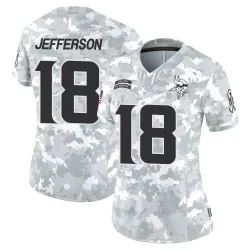 Women's Justin Jefferson Minnesota Vikings No.18 Limited 2024 Salute to Service Jersey - Arctic Camo