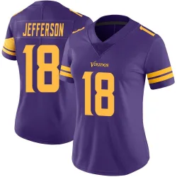 Women's Justin Jefferson Minnesota Vikings No.18 Limited Color Rush Jersey - Purple