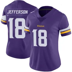 Women's Justin Jefferson Minnesota Vikings No.18 Limited Team Color Vapor Untouchable Jersey - Purple