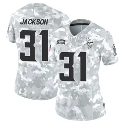Women's Khyree Jackson Minnesota Vikings No.31 Limited 2024 Salute to Service Jersey - Arctic Camo
