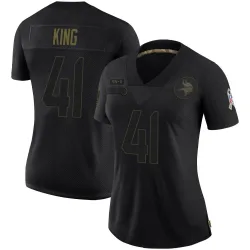 Women's Kobe King Minnesota Vikings No.41 Limited 2020 Salute To Service Jersey - Black
