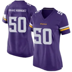 Women's Levi Drake Rodriguez Minnesota Vikings No.50 Game Team Color Jersey - Purple