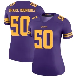 Women's Levi Drake Rodriguez Minnesota Vikings No.50 Legend Color Rush Jersey - Purple