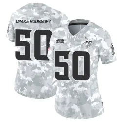 Women's Levi Drake Rodriguez Minnesota Vikings No.50 Limited 2024 Salute to Service Jersey - Arctic Camo