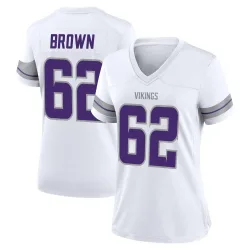 Women's Logan Brown Minnesota Vikings No.62 Game Alternate Jersey - White