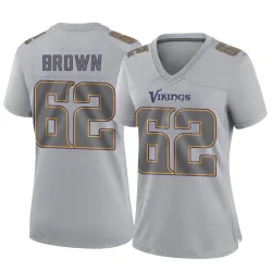 Women's Logan Brown Minnesota Vikings No.62 Game Atmosphere Fashion Jersey - Gray