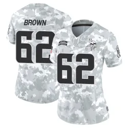 Women's Logan Brown Minnesota Vikings No.62 Limited 2024 Salute to Service Jersey - Arctic Camo