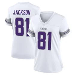 Women's Lucky Jackson Minnesota Vikings No.81 Game Alternate Jersey - White