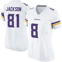 Women's Lucky Jackson Minnesota Vikings No.81 Game Jersey - White