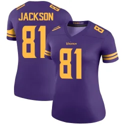 Women's Lucky Jackson Minnesota Vikings No.81 Legend Color Rush Jersey - Purple