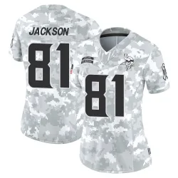 Women's Lucky Jackson Minnesota Vikings No.81 Limited 2024 Salute to Service Jersey - Arctic Camo