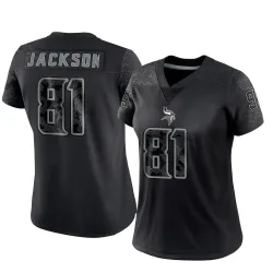 Women's Lucky Jackson Minnesota Vikings No.81 Limited Reflective Jersey - Black