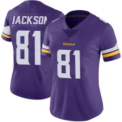 Women's Lucky Jackson Minnesota Vikings No.81 Limited Team Color Vapor Untouchable Jersey - Purple