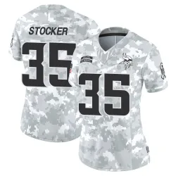 Women's Luke Stocker Minnesota Vikings No.35 Limited 2024 Salute to Service Jersey - Arctic Camo