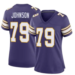 Women's Marcellus Johnson Minnesota Vikings No.79 Game Classic Jersey - Purple