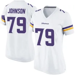 Women's Marcellus Johnson Minnesota Vikings No.79 Game Jersey - White