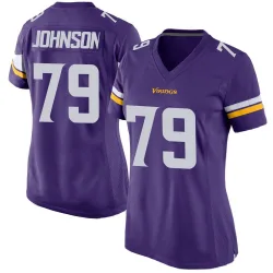 Women's Marcellus Johnson Minnesota Vikings No.79 Game Team Color Jersey - Purple