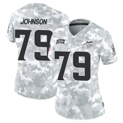 Women's Marcellus Johnson Minnesota Vikings No.79 Limited 2024 Salute to Service Jersey - Arctic Camo