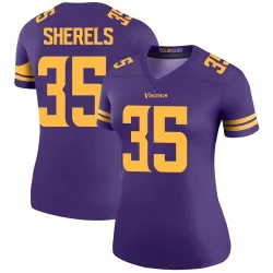 Women's Marcus Sherels Minnesota Vikings No.35 Legend Color Rush Jersey - Purple