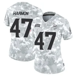 Women's Matt Harmon Minnesota Vikings No.47 Limited 2024 Salute to Service Jersey - Arctic Camo