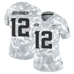 Women's Max Brosmer Minnesota Vikings No.12 Limited 2024 Salute to Service Jersey - Arctic Camo
