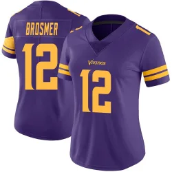 Women's Max Brosmer Minnesota Vikings No.12 Limited Color Rush Jersey - Purple