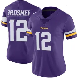 Women's Max Brosmer Minnesota Vikings No.12 Limited Team Color Vapor Untouchable Jersey - Purple