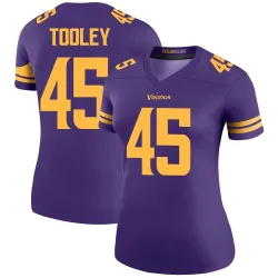 Women's Max Tooley Minnesota Vikings No.45 Legend Color Rush Jersey - Purple