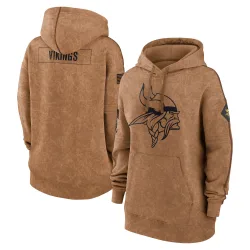 Women's Minnesota Vikings No. 2023 Salute to Service Pullover Hoodie - Brown