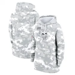 Women's Minnesota Vikings No. 2024 Salute To Service Club Fleece Pullover Hoodie - Arctic Camo