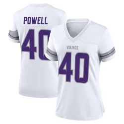 Women's Mishael Powell Minnesota Vikings No.40 Game Alternate Jersey - White