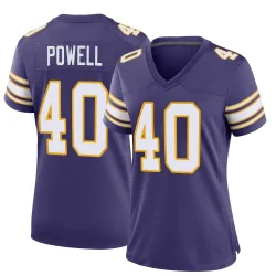 Women's Mishael Powell Minnesota Vikings No.40 Game Classic Jersey - Purple