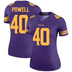 Women's Mishael Powell Minnesota Vikings No.40 Legend Color Rush Jersey - Purple