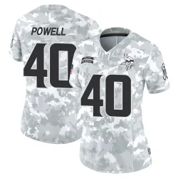 Women's Mishael Powell Minnesota Vikings No.40 Limited 2024 Salute to Service Jersey - Arctic Camo