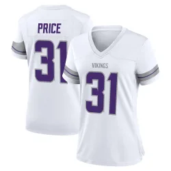 Women's Myles Price Minnesota Vikings No.31 Game Alternate Jersey - White