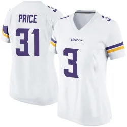 Women's Myles Price Minnesota Vikings No.31 Game Jersey - White