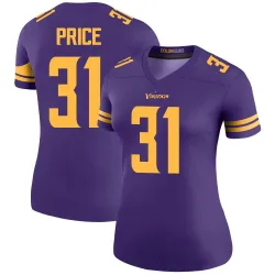 Women's Myles Price Minnesota Vikings No.31 Legend Color Rush Jersey - Purple