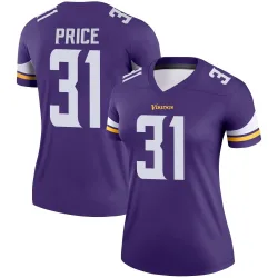 Women's Myles Price Minnesota Vikings No.31 Legend Jersey - Purple