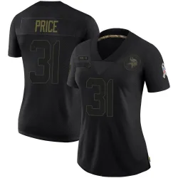 Women's Myles Price Minnesota Vikings No.31 Limited 2020 Salute To Service Jersey - Black